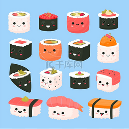 可爱的寿司卷。 