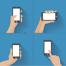 ipad图片_手持带有空白屏幕的智能手机