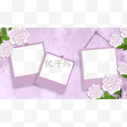 粉色方框素材图片_花卉相册浪漫粉色梦幻玫瑰花相框