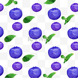 小清新背景叶子图片_夏季水彩水果蓝莓底纹