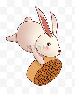 兔子图片_中秋节玉兔月饼动物