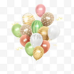 绿色气球图片_气球派对束抽象纹理彩色