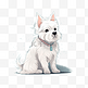 北欧风绘本插画类可爱小动物形象白色小狗