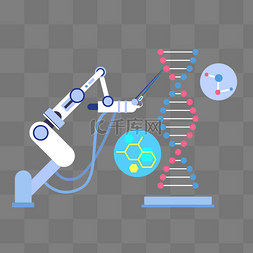 基因链图片_矢量扁平医学研究