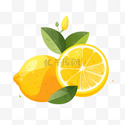 柠檬红茶图片_卡通手绘水果柠檬