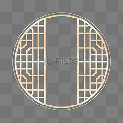 端午节礼物图片_中国风复古立体金边浮雕圆框窗户