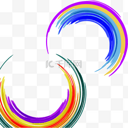 创意圆圈图片_笔刷圆圈水彩彩色几何抽象