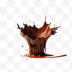 巧克力色液体飞溅效果水花