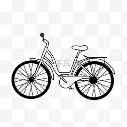户外生活方式自行车剪贴画黑白