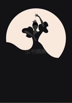音乐徽标图片_佛朗明哥舞者女人。徽标西班牙佛
