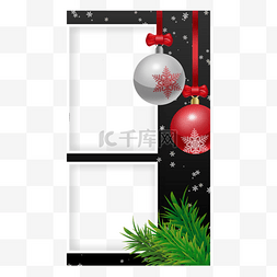 圣诞节红色海报图片_圣诞节装饰instagram故事边框