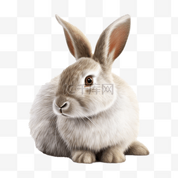 写实手绘小兔子免抠元素