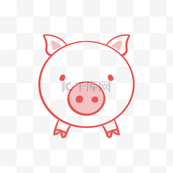 猪年小猪图图片_手绘简单可爱的小猪