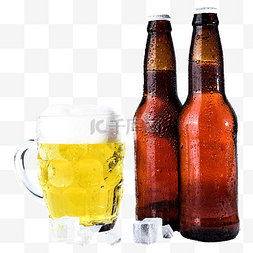 玻璃杯啤酒饮料啤酒瓶