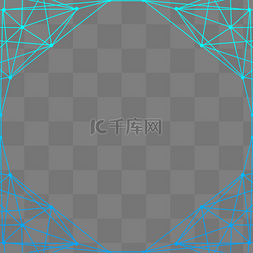 网状结构图片_蓝色科技点线结构边框