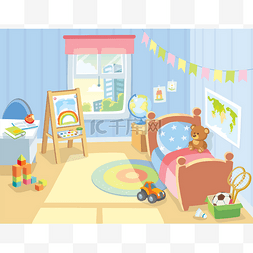 儿童卡通图片_舒适的儿童卧室