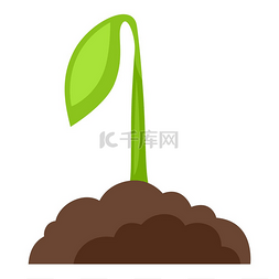 新芽图片_生长在地面的新芽植物的例证。