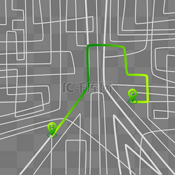 科技感地图路线导航规划定位