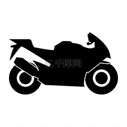 电动摩托车手绘图片_摩托车黑色图标。