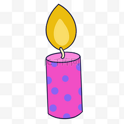 蓝紫色系生日组合点燃的漂亮蜡烛