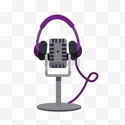 紫色耳机灰色迈克图标