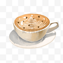 螺旋拉花水彩咖啡