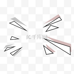 扁平几何素材图片_漫画三角浮动几何警报框