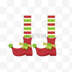 袜子背景图图片_圣诞节红色精灵腿