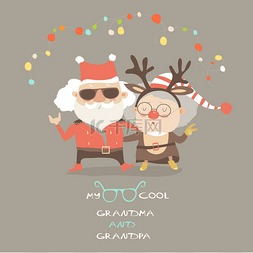 xmas图片_Cool grandma with grandpa as santa claus and 