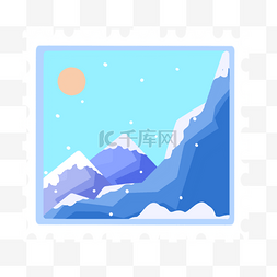 高高的大山图片_画集海洋蓝色图案油画