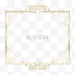 金色金属光泽几何花纹商务边框