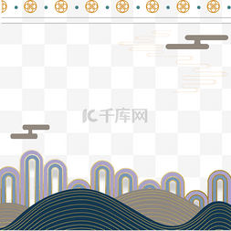 中国图案边框图片_抽象山石传统节日边框