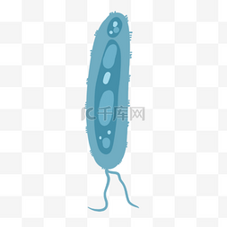 蓝色卡通可爱细菌微生物