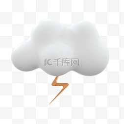 天气预报云图片_可爱风格3d渲染雷阵雨天气气象