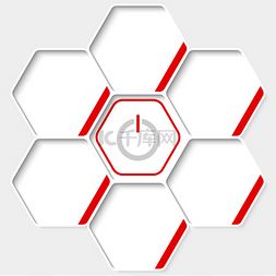 五角星流程图片_您的文本和电源按钮五六角一套