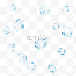 漂浮的冷冻冰块
