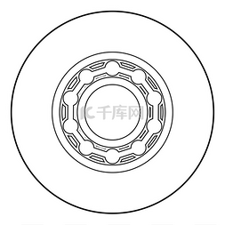 手表钢带图片_带球的轴承在圆形轮廓黑色矢量插