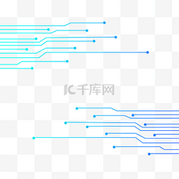 蓝色科技电路芯片线条