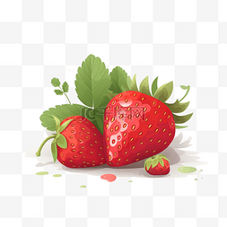 时光奢华图片_夏季扁平卡通风两颗草莓
