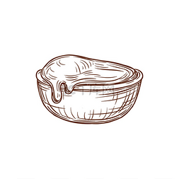 酱料手绘图片_盘子里的酱汁独立的手绘食物草图
