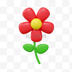 花太阳花图片_3DC4D立体红色花朵