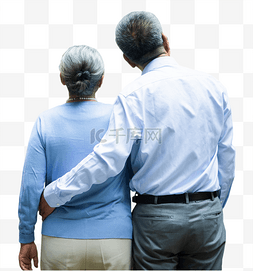 夫妻背影图片_老年生活一对老夫妇的背影