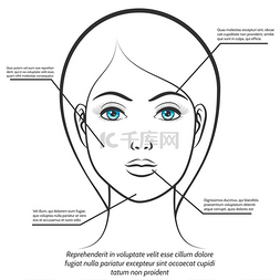 女性面部信息海报设计。