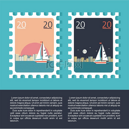游艇图片_设计一张邮票。