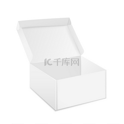 包装设计空白图片_盒子实物模型开合逼真的白色硬纸