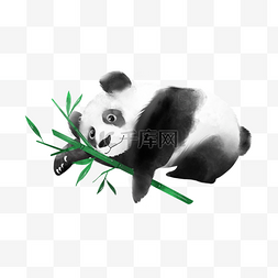 慵懒的午后图片_水彩慵懒熊猫