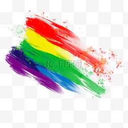 抽象彩虹颜料泼溅笔刷