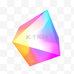 低多边行图片_彩色C4D立体酸性酷炫菱形体几何元