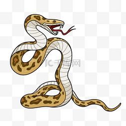 花斑蛇插画风格黄色