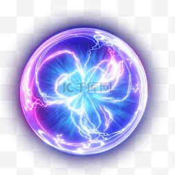 紫色闪电科技感光影圆球